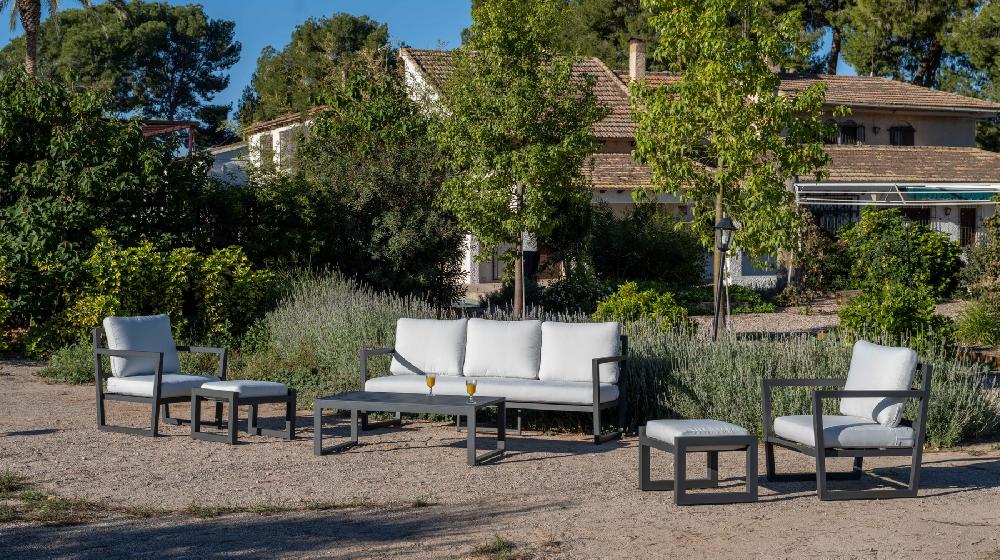 Set De Jardín CUBE-10 Antracita De 5 Plazas