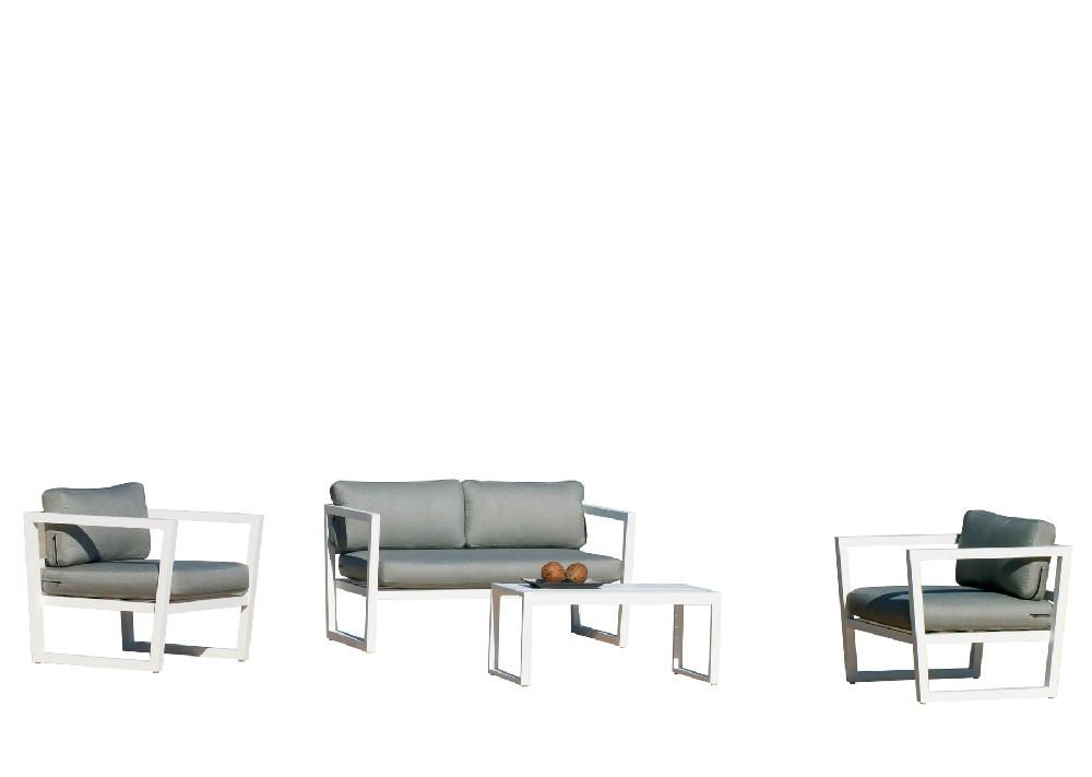 Set de jardín DINA blanco de 4 plazas