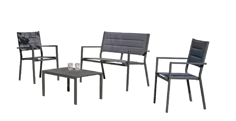 Set De Jardín DOLOMOTI Antracita De 4 Plazas