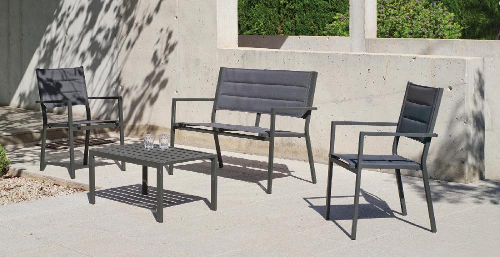 Set De Jardín DOLOMOTI Antracita De 4 Plazas