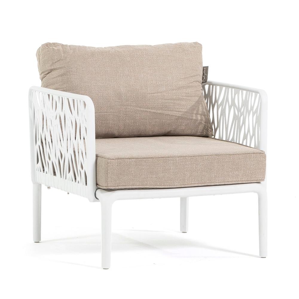 Set De Lujo Hoya Para Exterior/jardín Con Estructura De Resina Con Fibra De Vidrio Blanco/cuerda