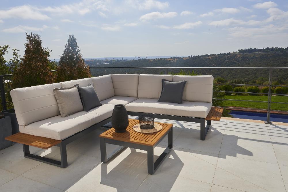 Set de porche de aluminio NATERIAL Oris para 5 personas