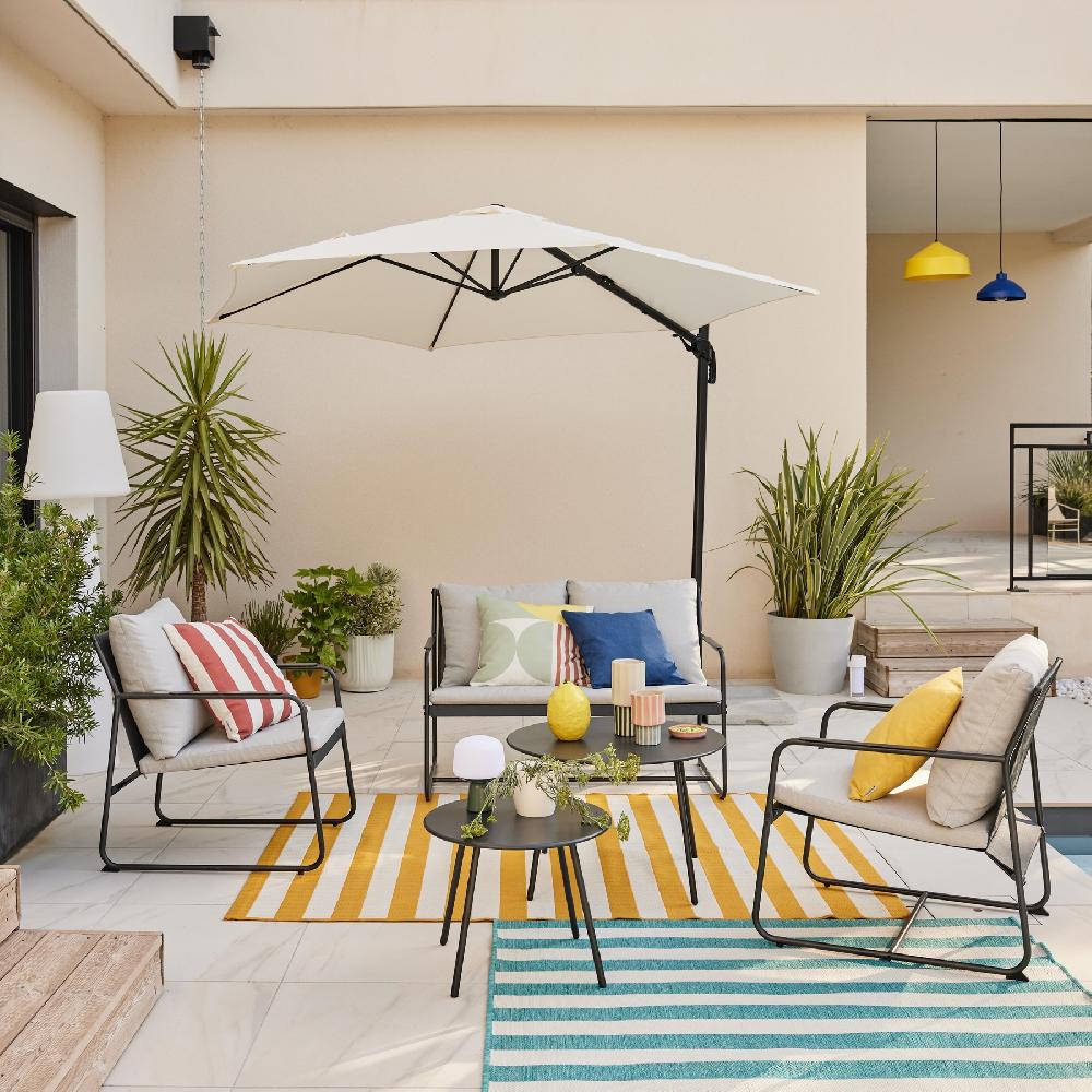 Set de porche de jardín NATERIAL Fino de acero para 4 personas