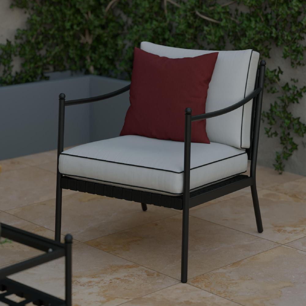 Set De Porche De Jardín NATERIAL Victoria De Acero Para 4 Personas