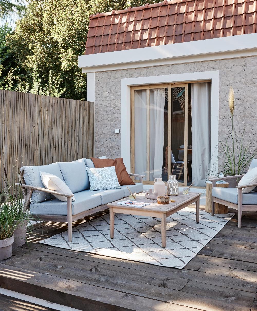 Set de porche NATERIAL Atlas Premium de madera para 5 personas