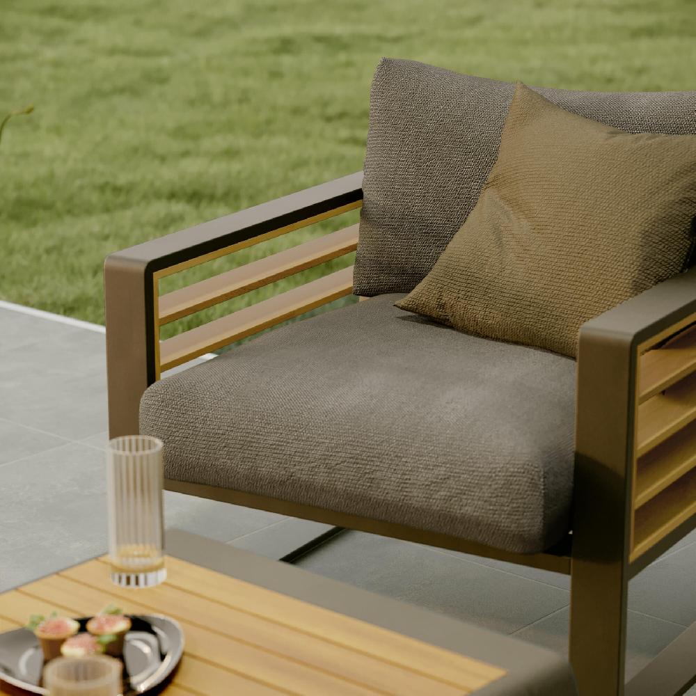 Set De Porche NATERIAL Ionis De Aluminio/madera Para 5 Personas