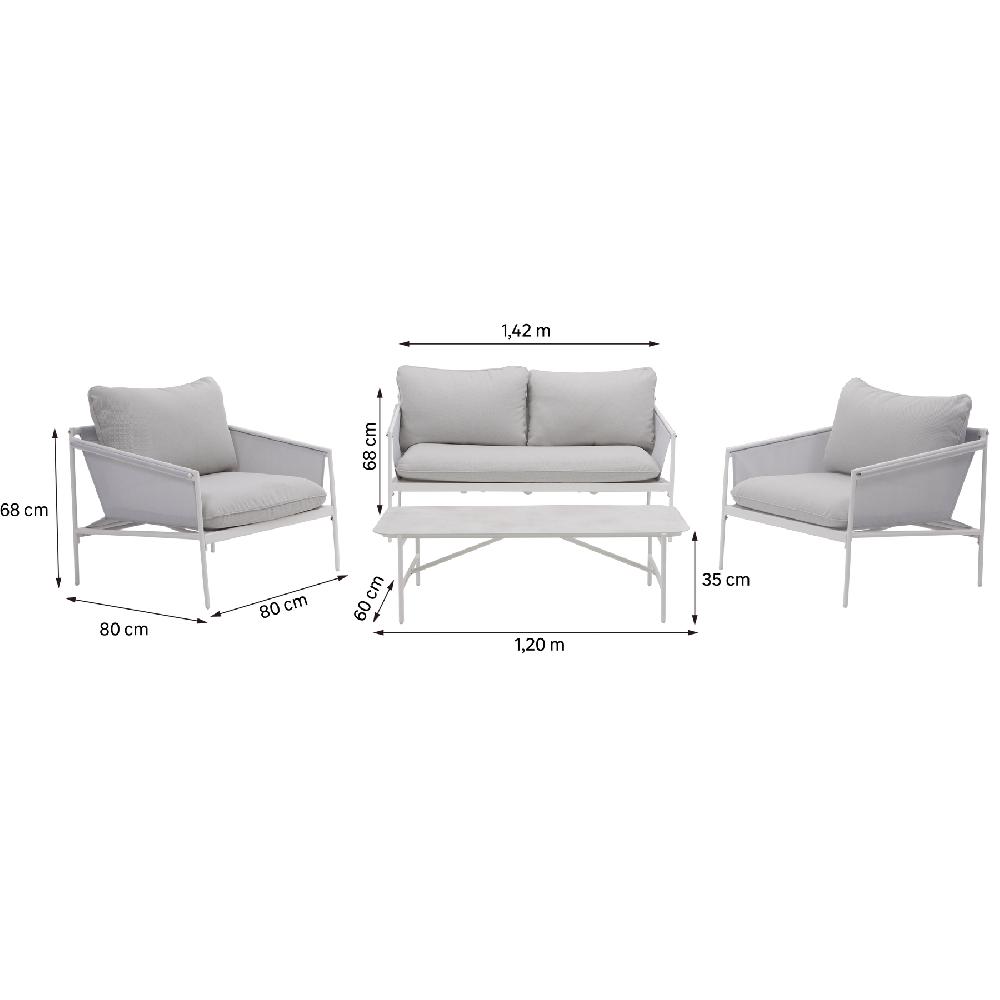 Set De Porche NATERIAL Sigma De Acero Para 4 Personas