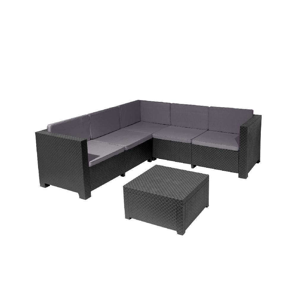 Set de porche Oasis de resina inyectada gris grafito