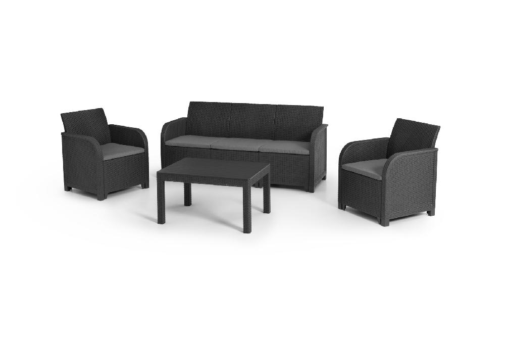 Set de porche Rosalie de polipropileno para 5 personas