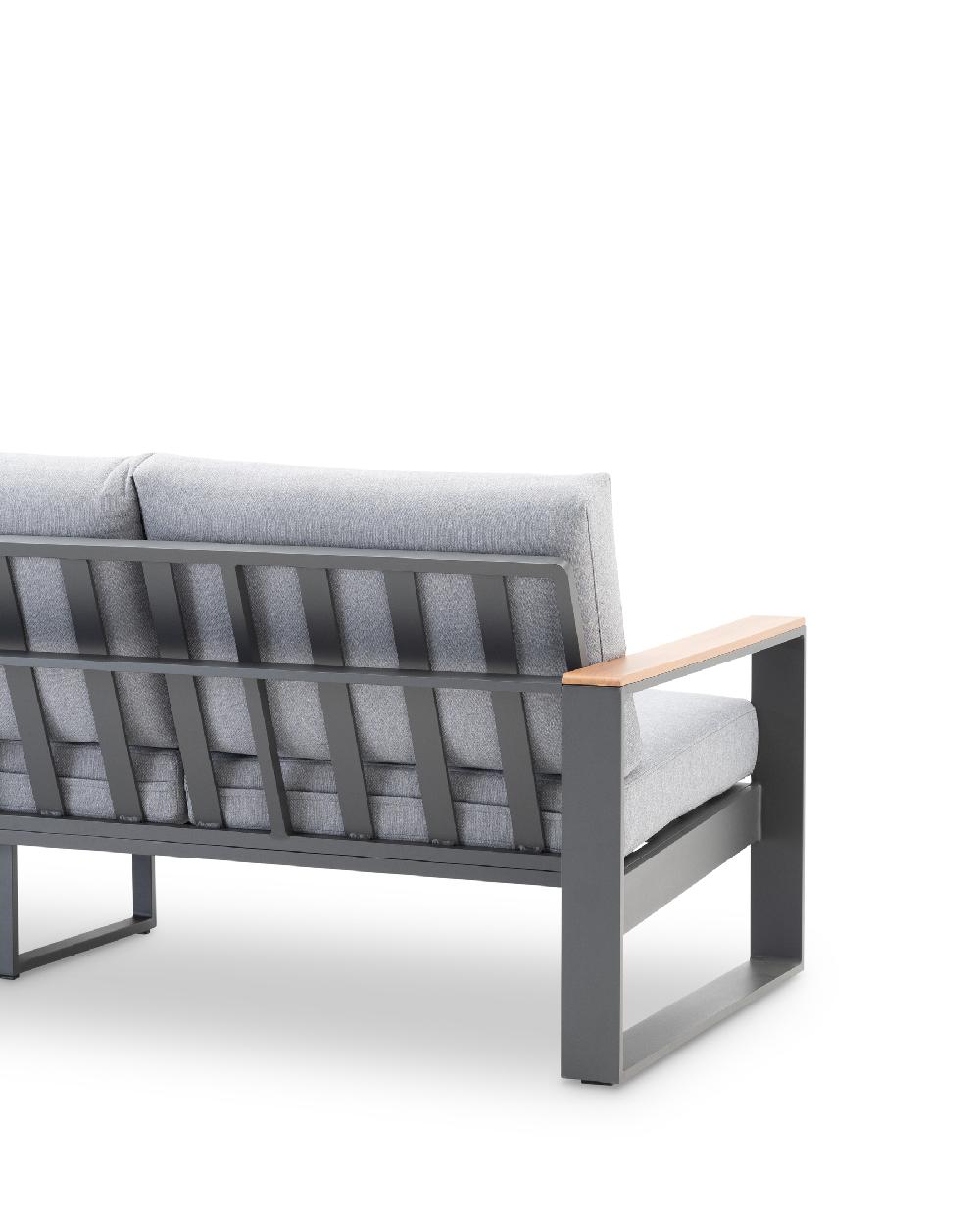 Set Jardin 5 Plazas Aluminio Antracita Efecto Madera - Manhattan