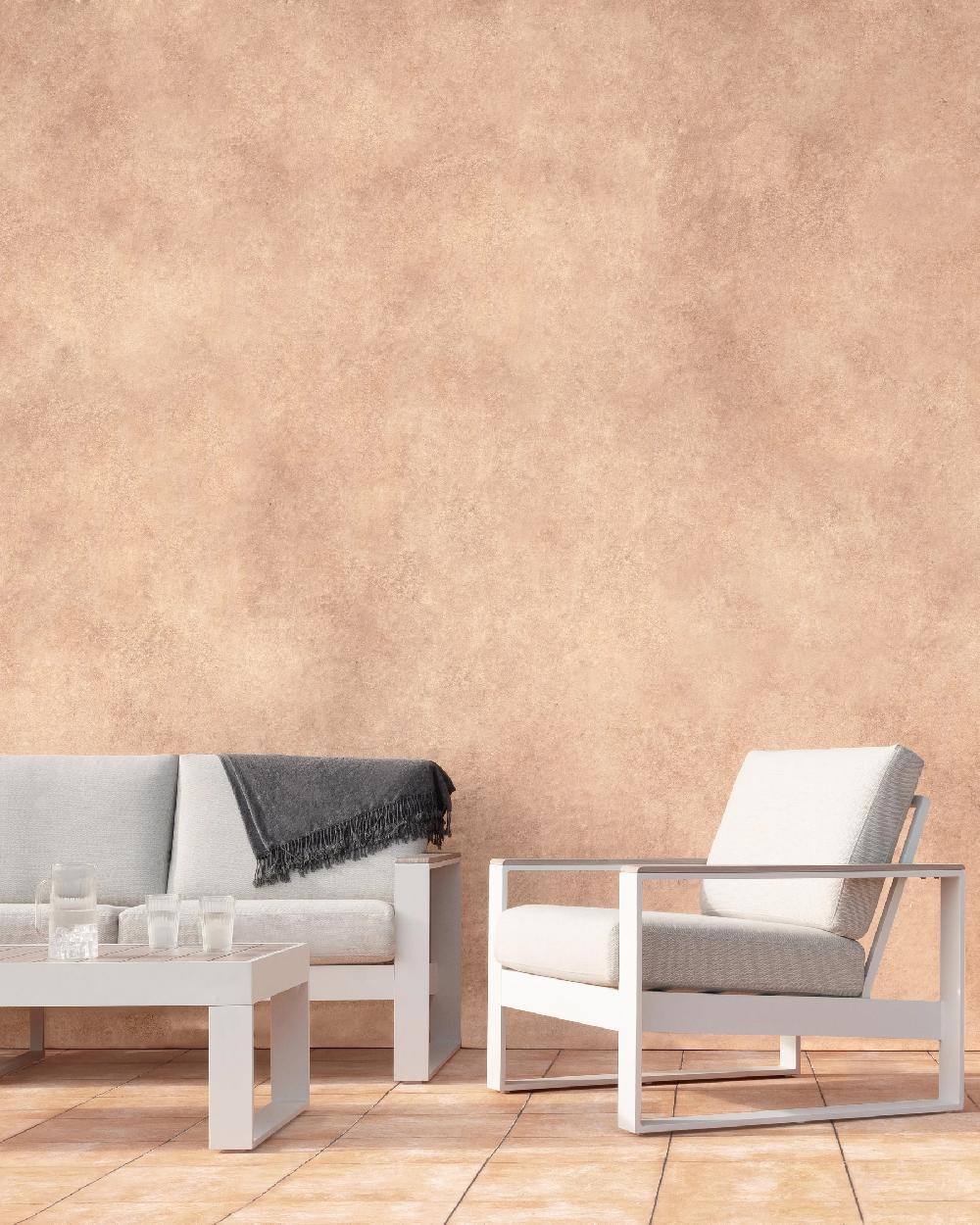 Set Jardin 5 Plazas Aluminio Blanco Efecto Madera - Manhattan