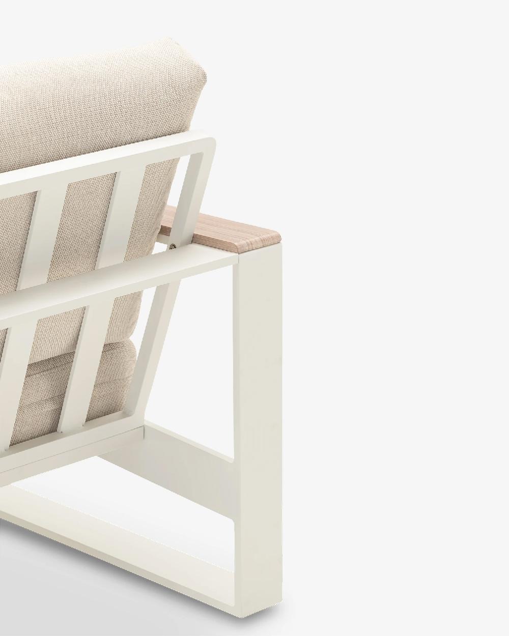 Set Jardin 5 Plazas Aluminio Blanco Efecto Madera - Manhattan