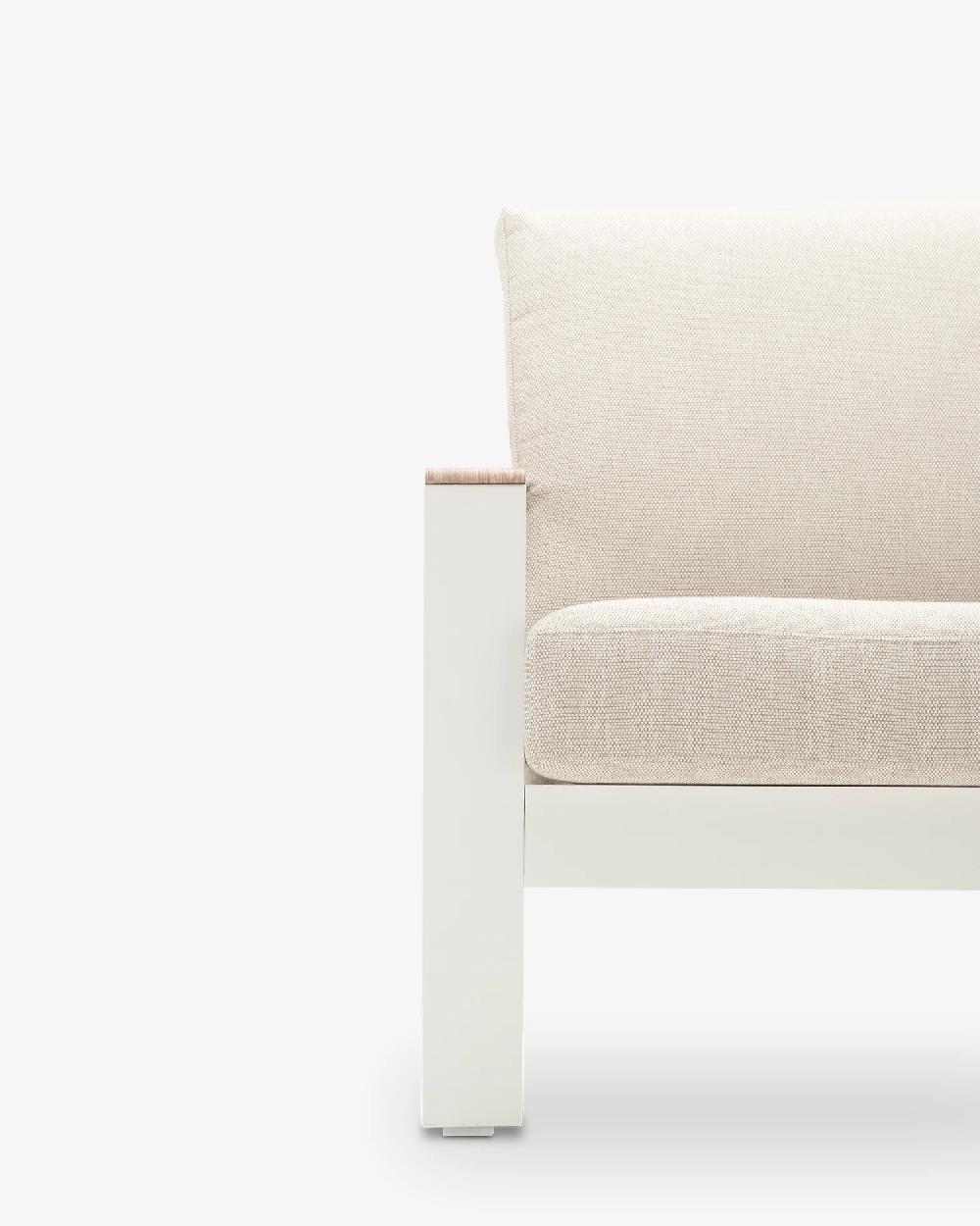 Set Jardin 7 Plazas Aluminio Blanco Efecto Madera - Manhattan