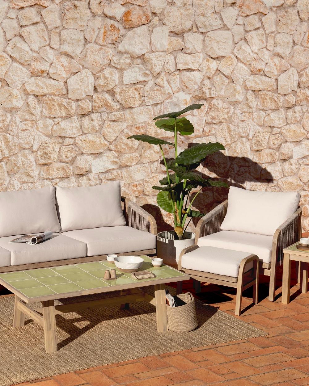 Set Jardin 8 Pl Mesa Ceramica Verde Claro 125x65 - Siena & Bisbal