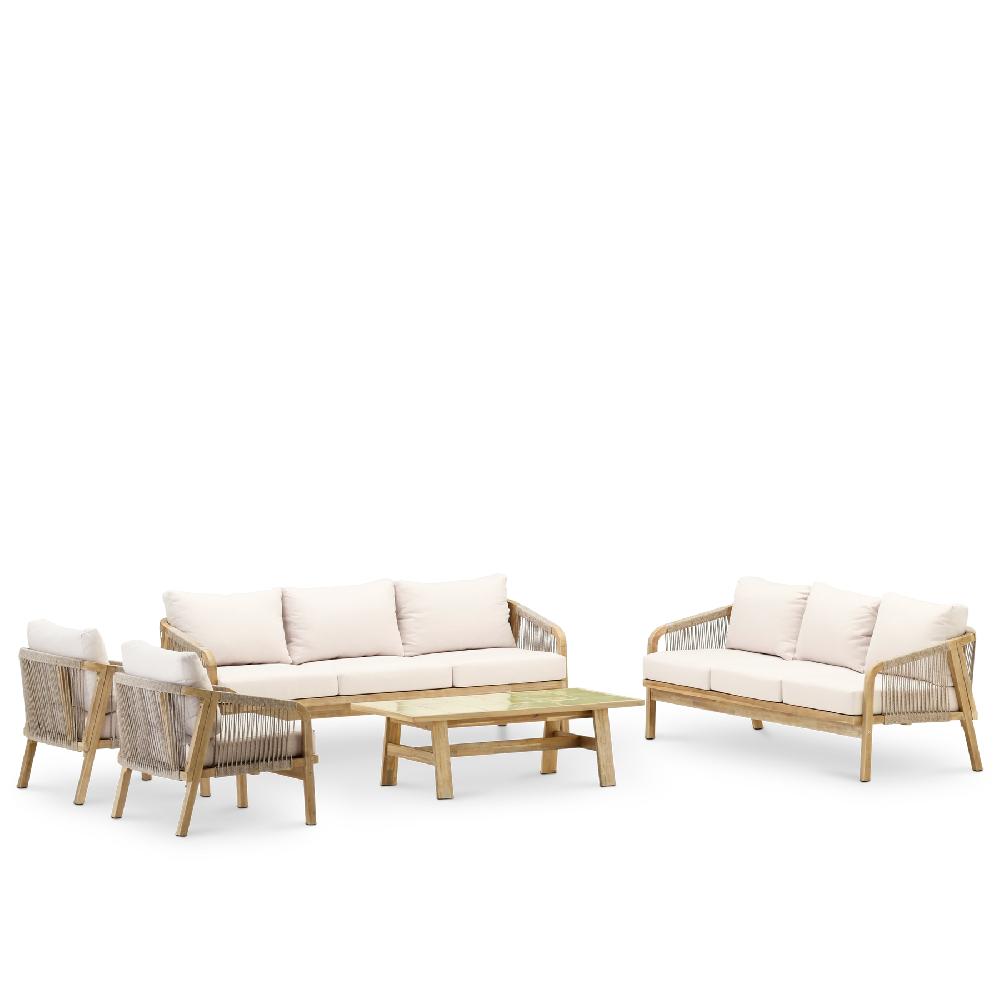 Set jardin 8 pl mesa ceramica verde claro 125x65 - Siena & Bisbal