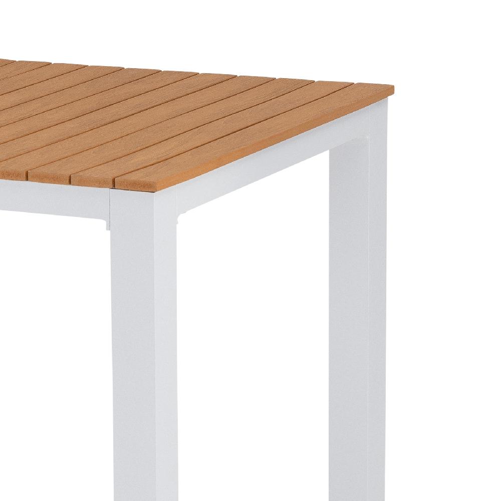 Set Jardin Mesa 130x70 Y 4 Sillas Con Cojín Aluminio Blanco - Osaka