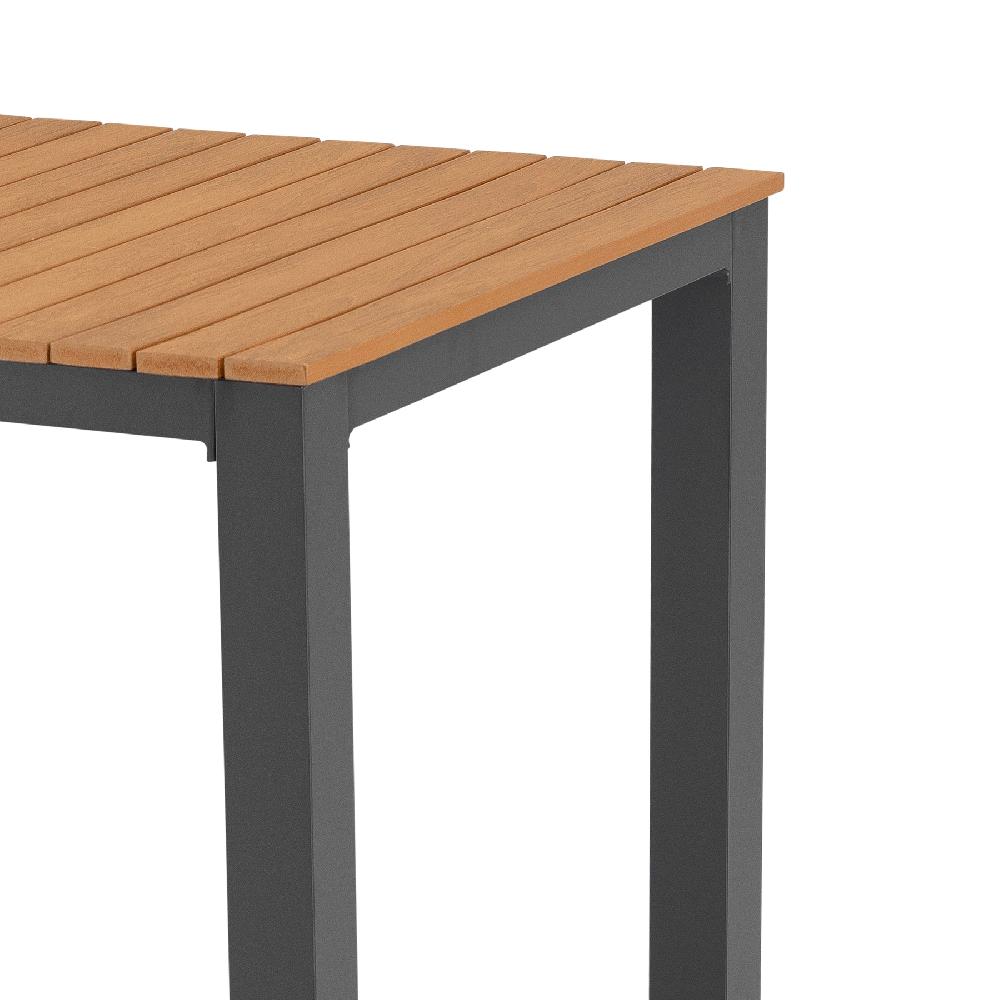 Set Jardin Mesa 70x70 Y 2 Sillas De Textileno Y Aluminio Antracita Oscuro - Osaka