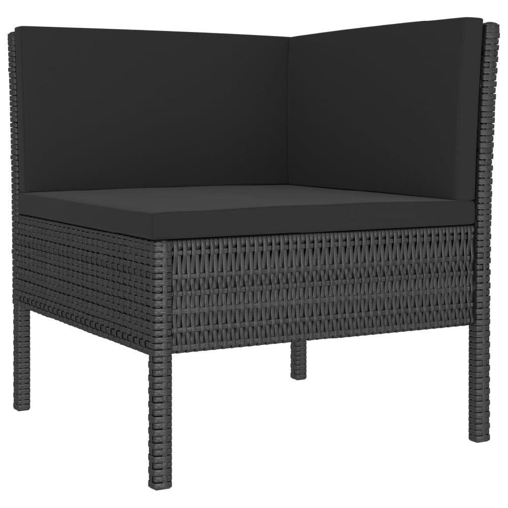 Set Muebles De Jardín 2 Piezas | Sofá De Jardín | Conjunto De Comedor Y Cojines Ratán Sintético Negro CFW89635