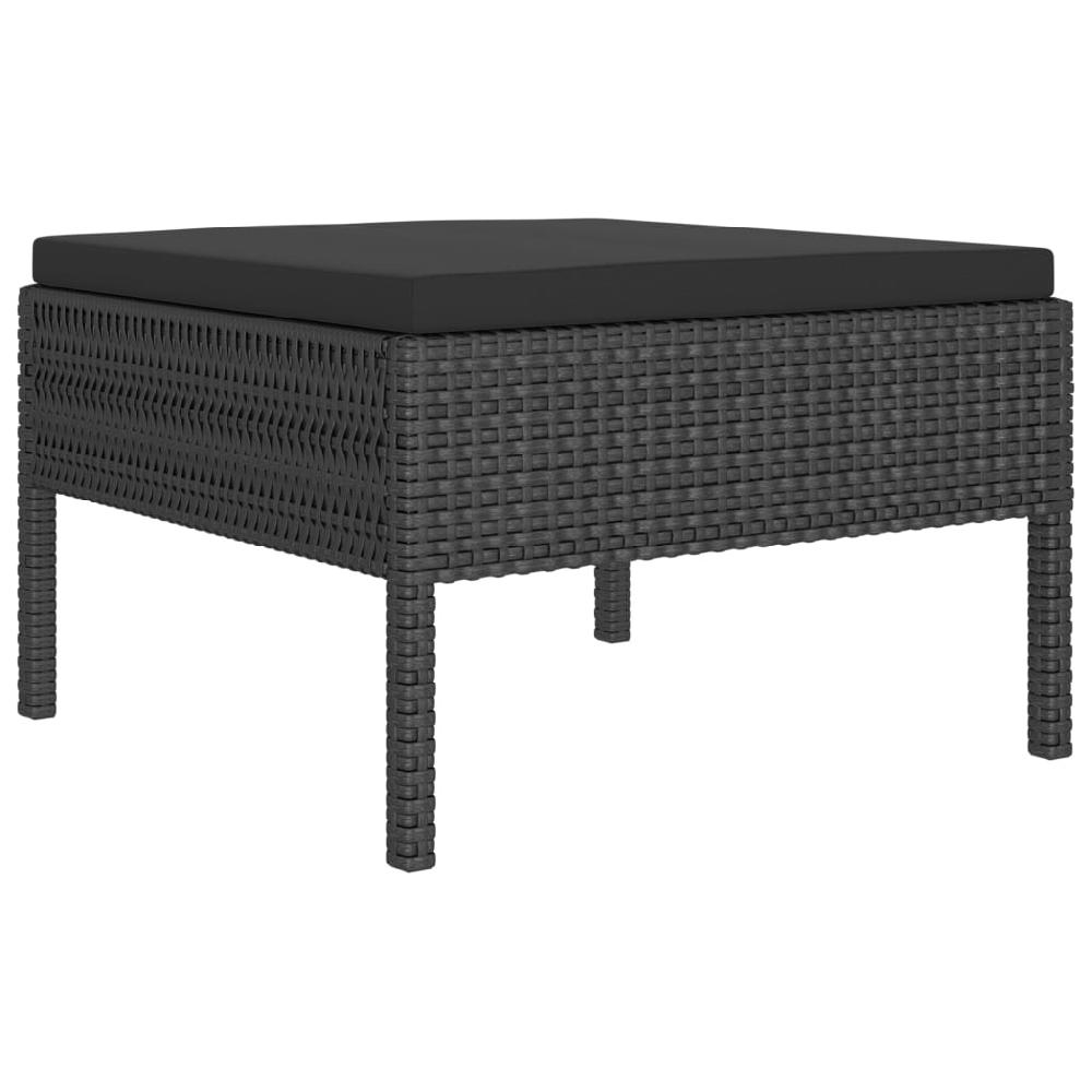 Set Muebles De Jardín 2 Piezas | Sofá De Jardín | Conjunto De Comedor Y Cojines Ratán Sintético Negro CFW89635