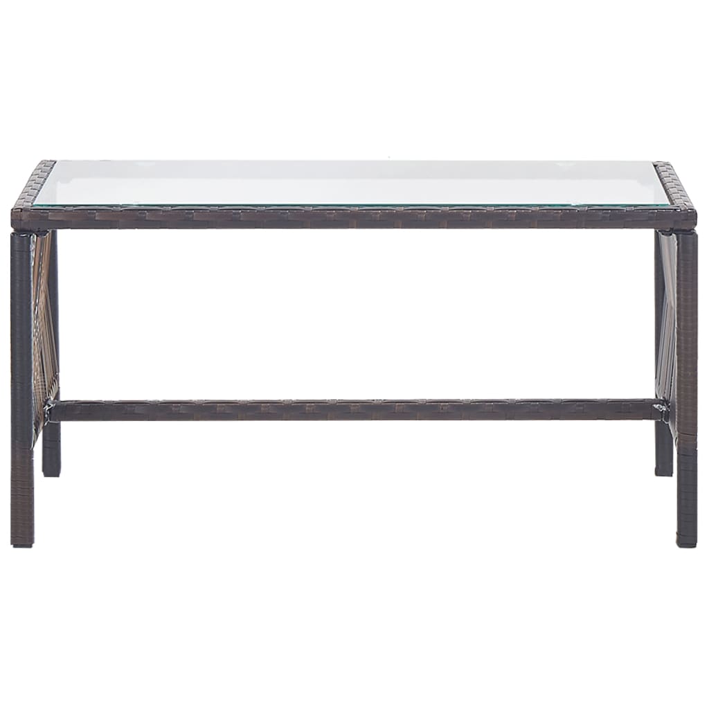 Set Muebles De Jardín 4 Piezas Y Cojines Ratán Sintético Marrón