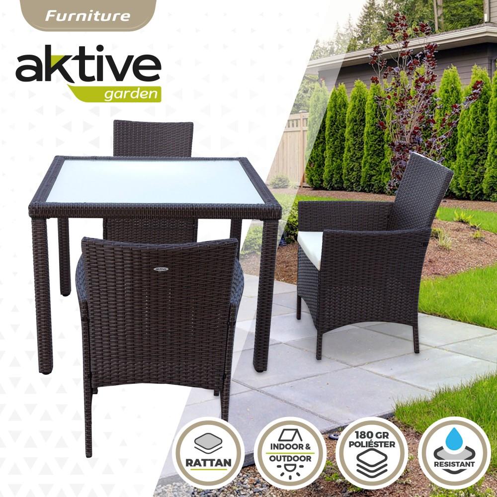 Set Muebles De Terraza Sillas Y Mesa Ratán Aktive