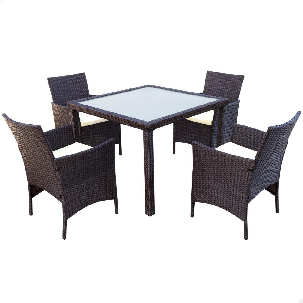 Set muebles de terraza sillas y mesa ratán Aktive