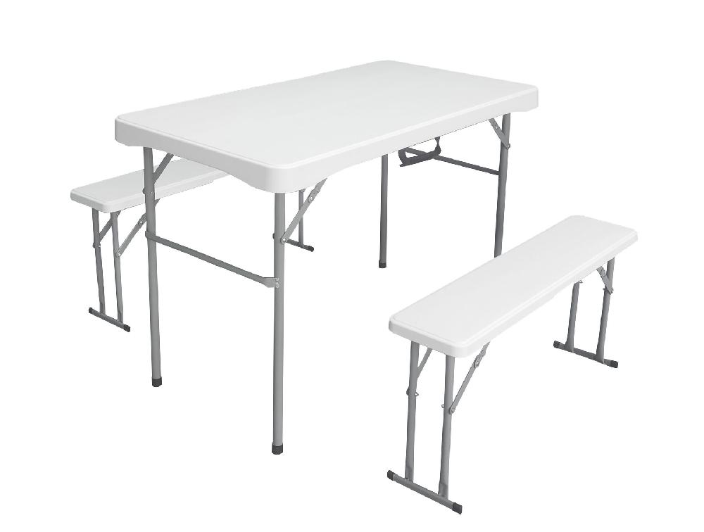 Set picnic mesa + bancos blanco
