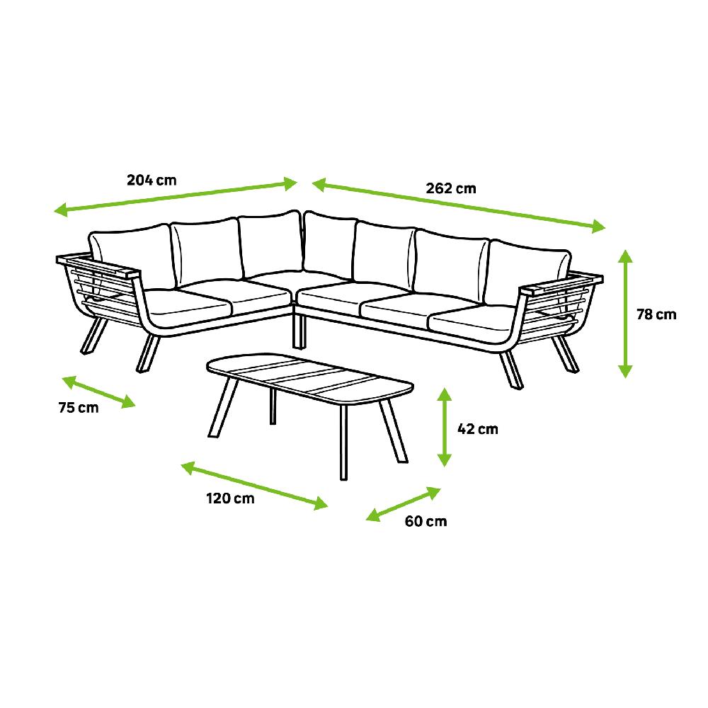 Set porche Neckar de aluminio para 6 personas