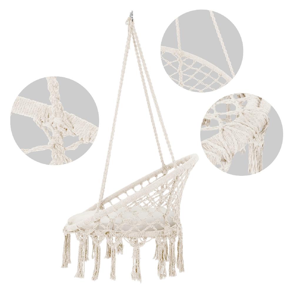 Silla Colgante Silla Colgante Macramé Columpio Colgante Cesta Colgante Almohada