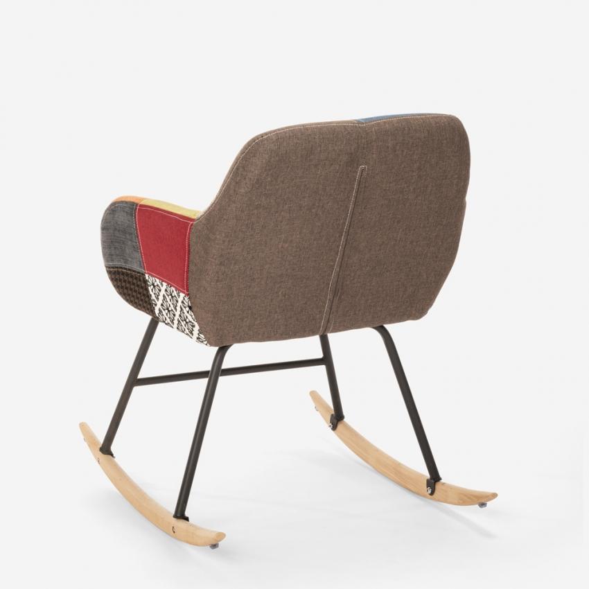 Silla Mecedora De Tela Patchwork De Diseño Moderno Woodpecker - Patchwork 3