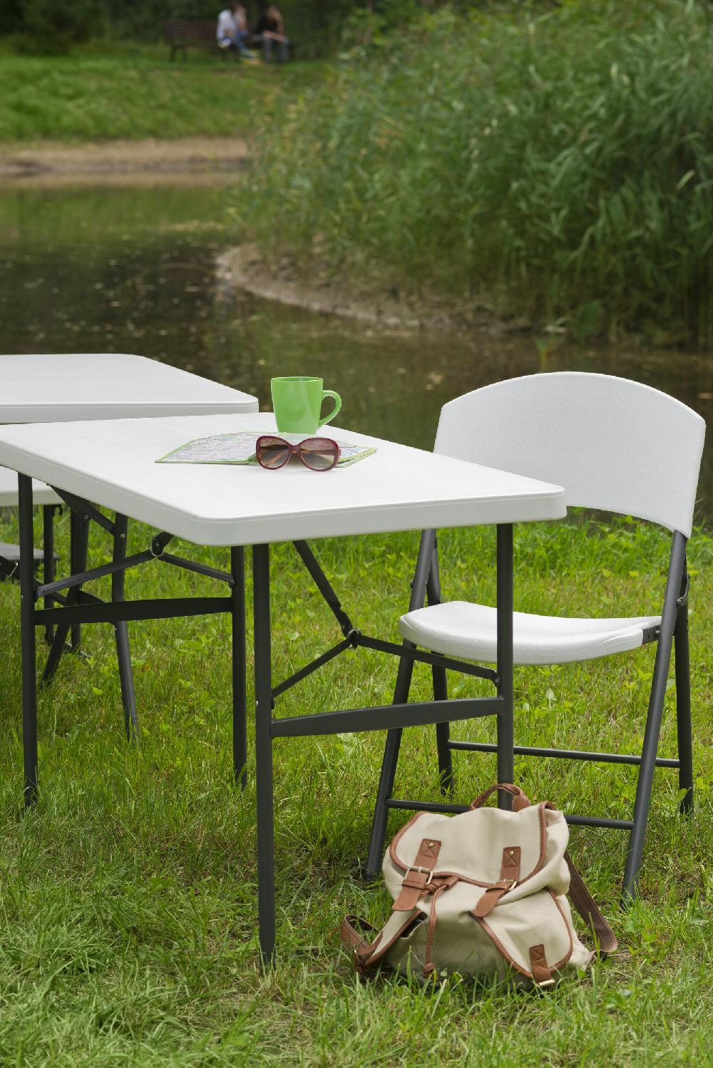 Silla Plegable De Jardín De Acero Catering Blanco