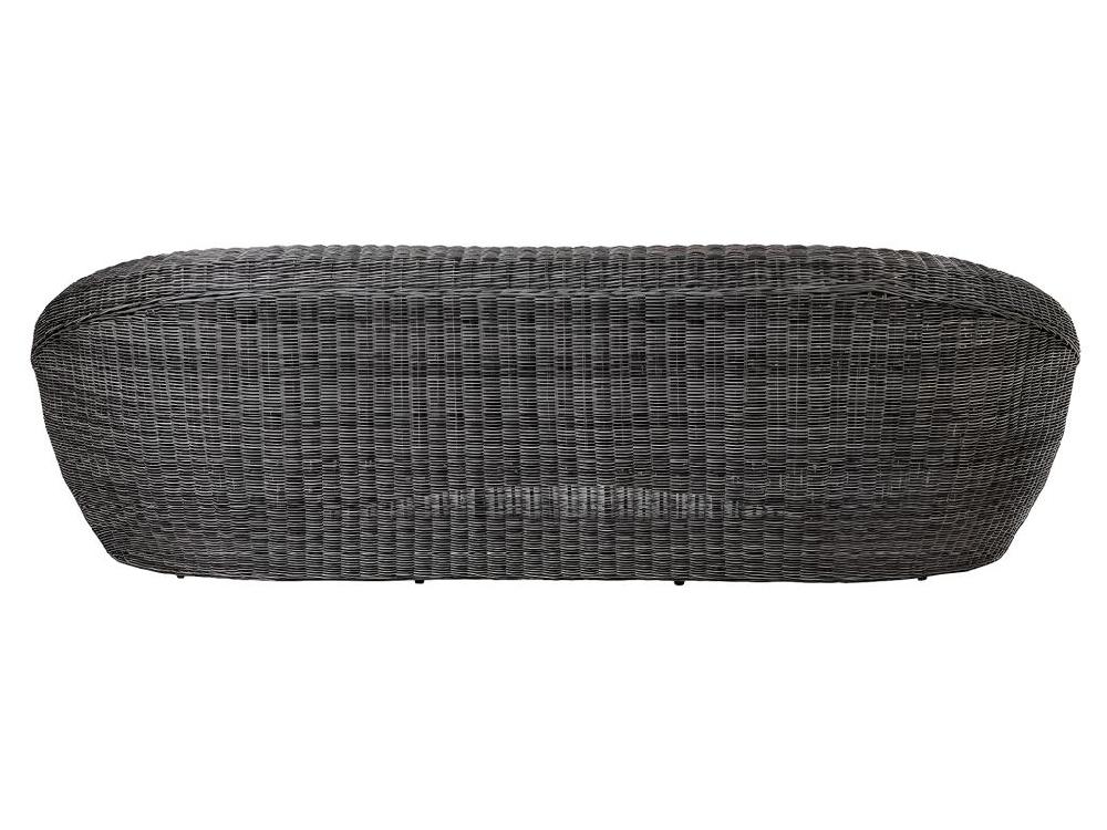 Sofá De 3 Plazas De Jardín De Resina Trenzada Gris - WHITEHEAVEN