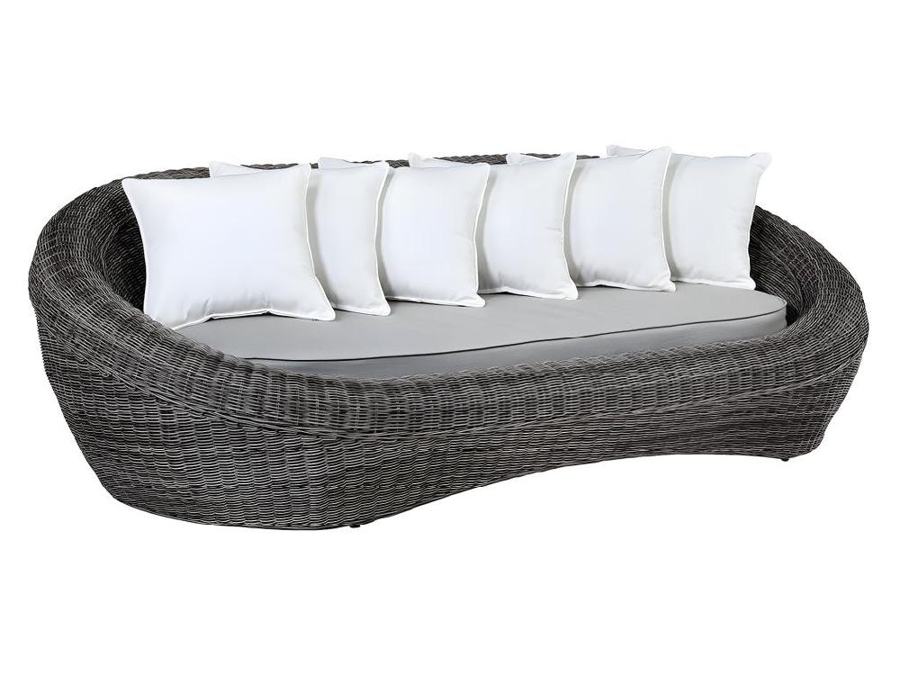 Sofá De 3 Plazas De Jardín De Resina Trenzada Gris - WHITEHEAVEN