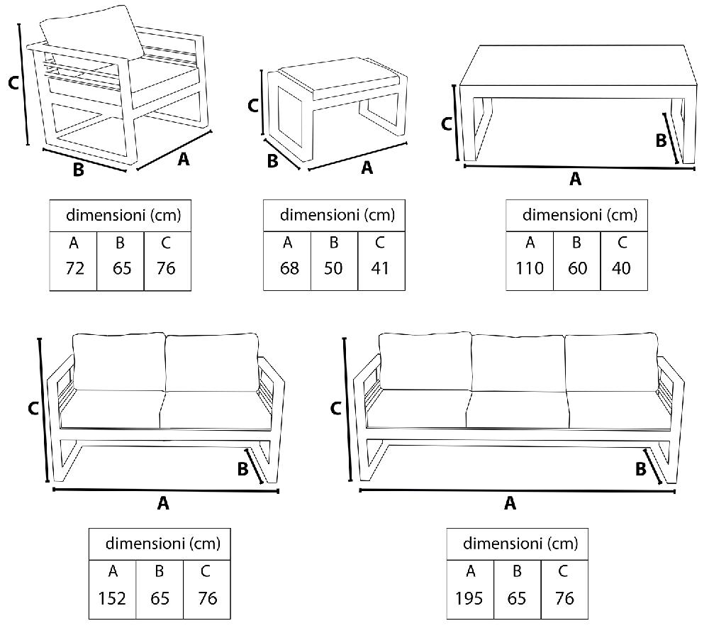Sofá Leros (2 Plazas) - Gris/Blanco