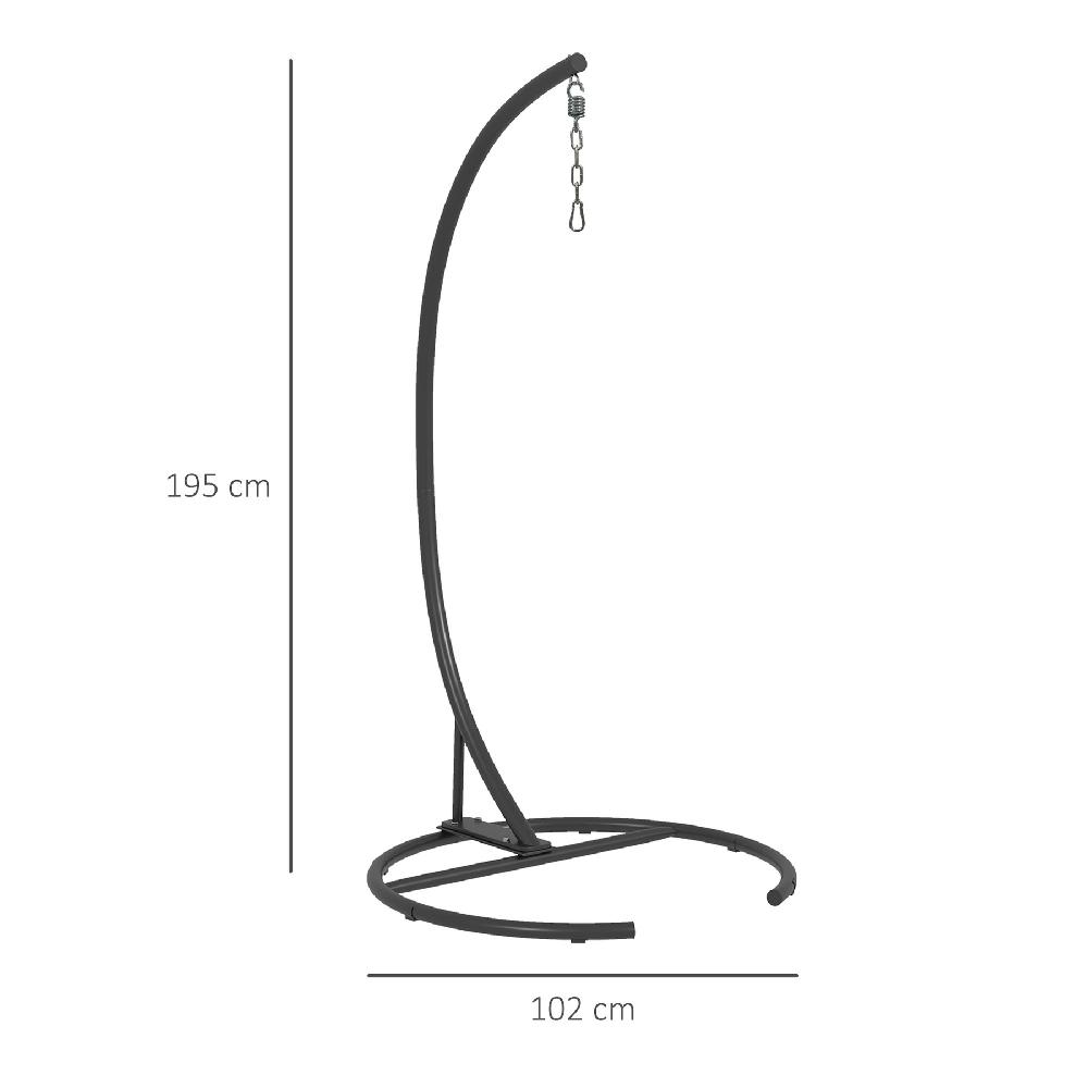 Soporte Silla Colgante OUTSUNNY Acero Negro 102x102x195 Cm 84A-327V00BK