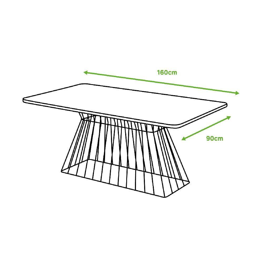 Tablero Para Mesa De Exterior De Cerámica Alhambra Negro 90x160 Cm