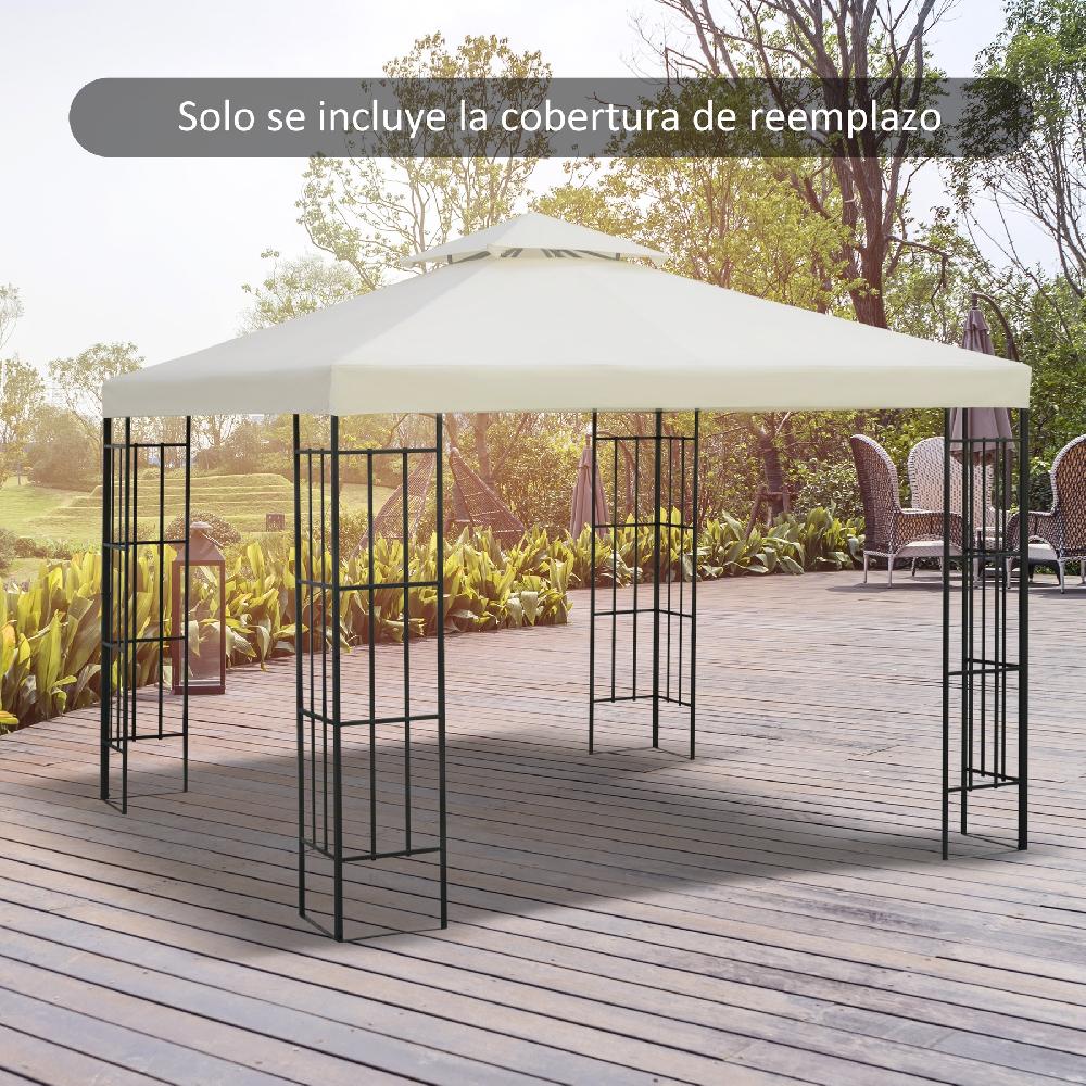 Techo Reemplazo Para Carpa OUTSUNNY Poliéster Crema 300x300 Cm 100110-053CW