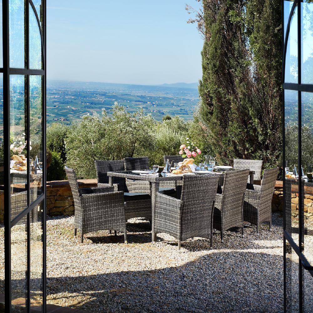 TECTAKE Conjunto De Ratán Con Estructura De Aluminio