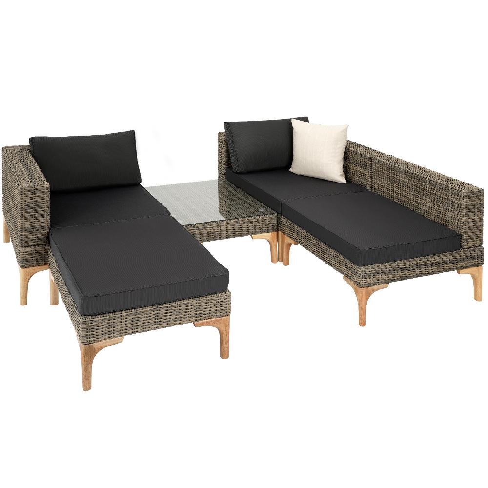 TECTAKE Conjunto De Ratán Con Estructura De Aluminio