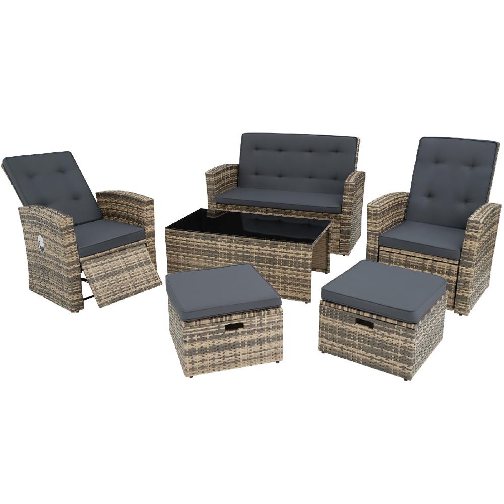 TECTAKE Conjunto De Ratán Con Estructura De Aluminio