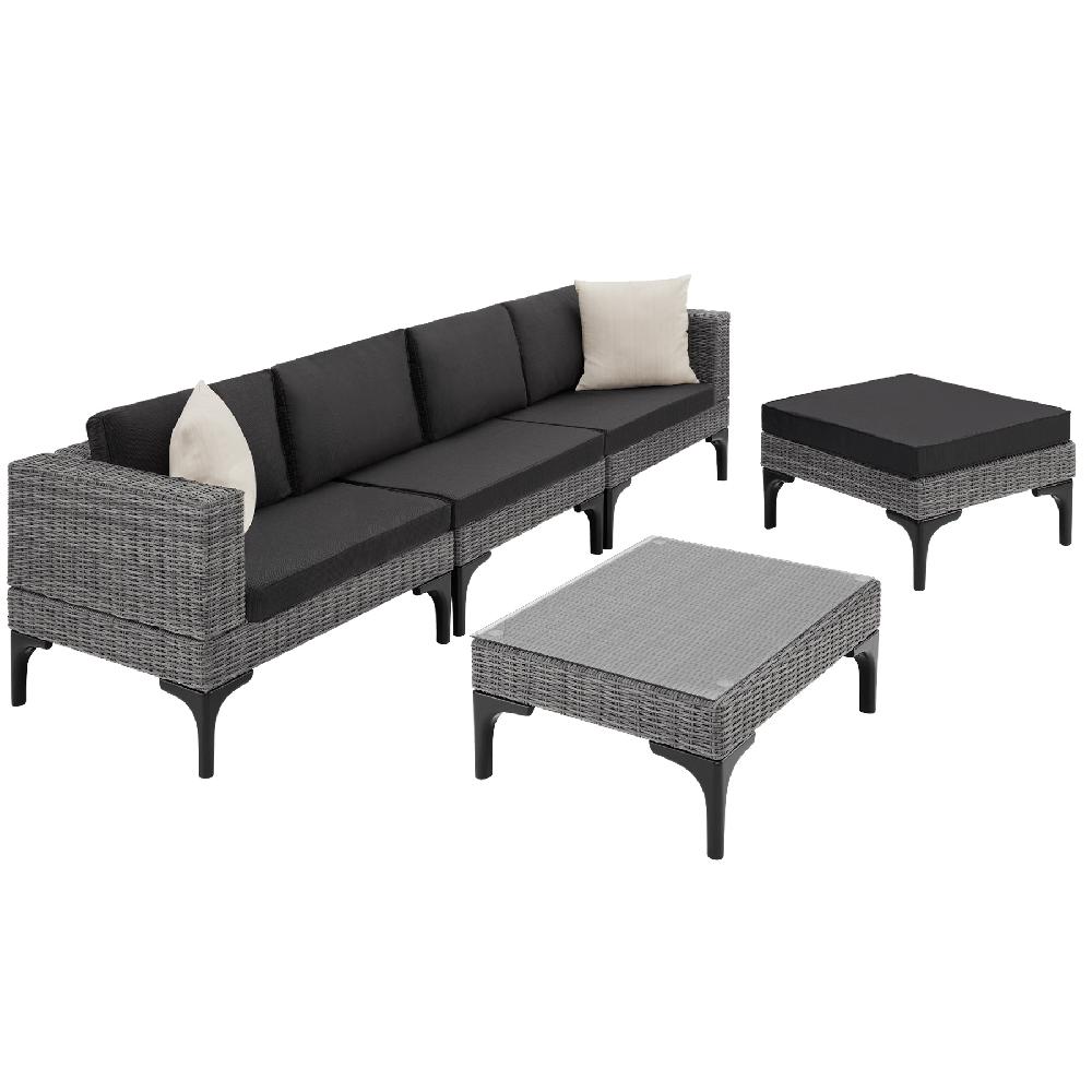 TECTAKE Conjunto De Ratán Con Estructura De Aluminio