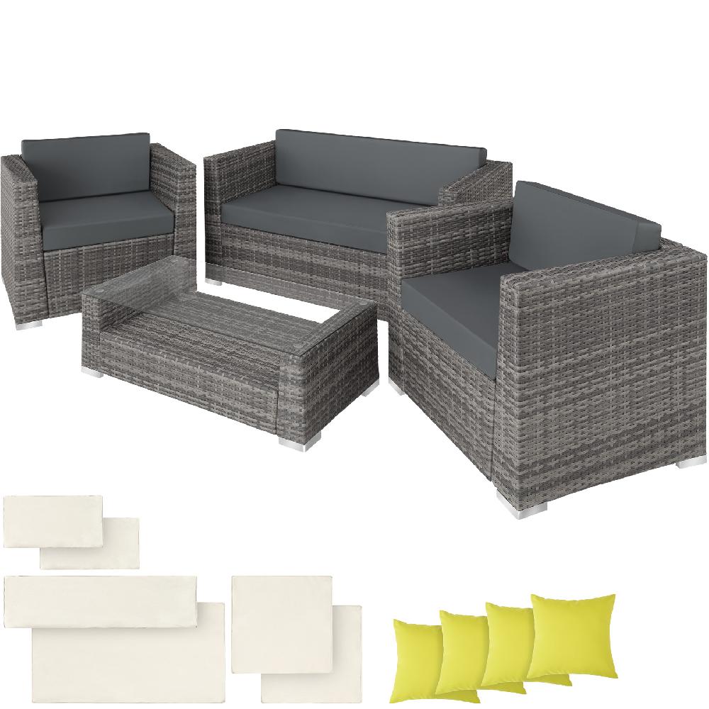 TECTAKE Conjunto De Ratán Con Estructura De Aluminio