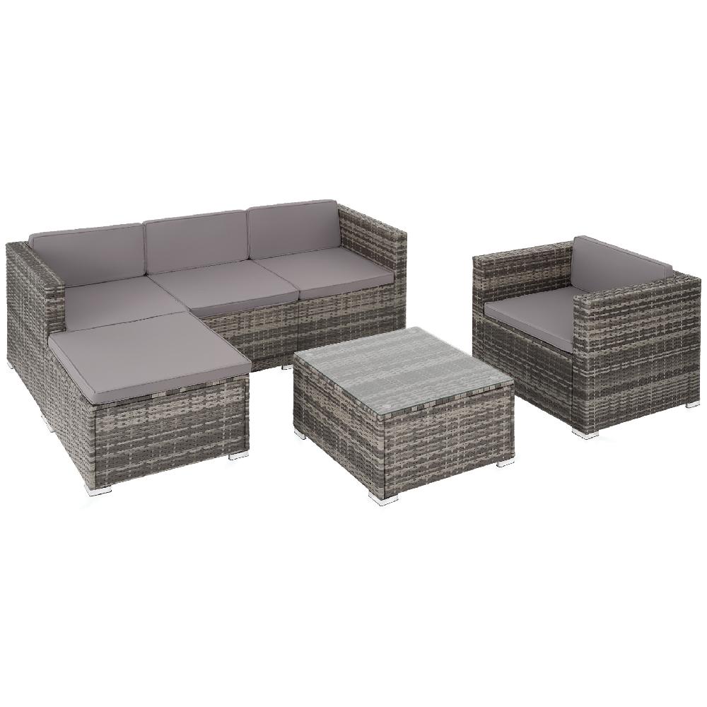 TECTAKE Conjunto de ratán para 4 o 5 personas