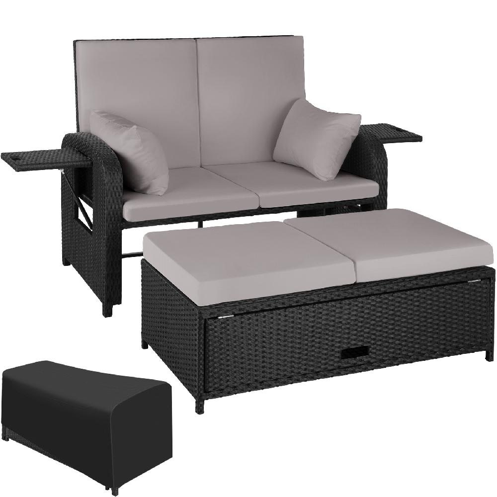 TECTAKE Sofá De Ratán Con Estructura De Aluminio