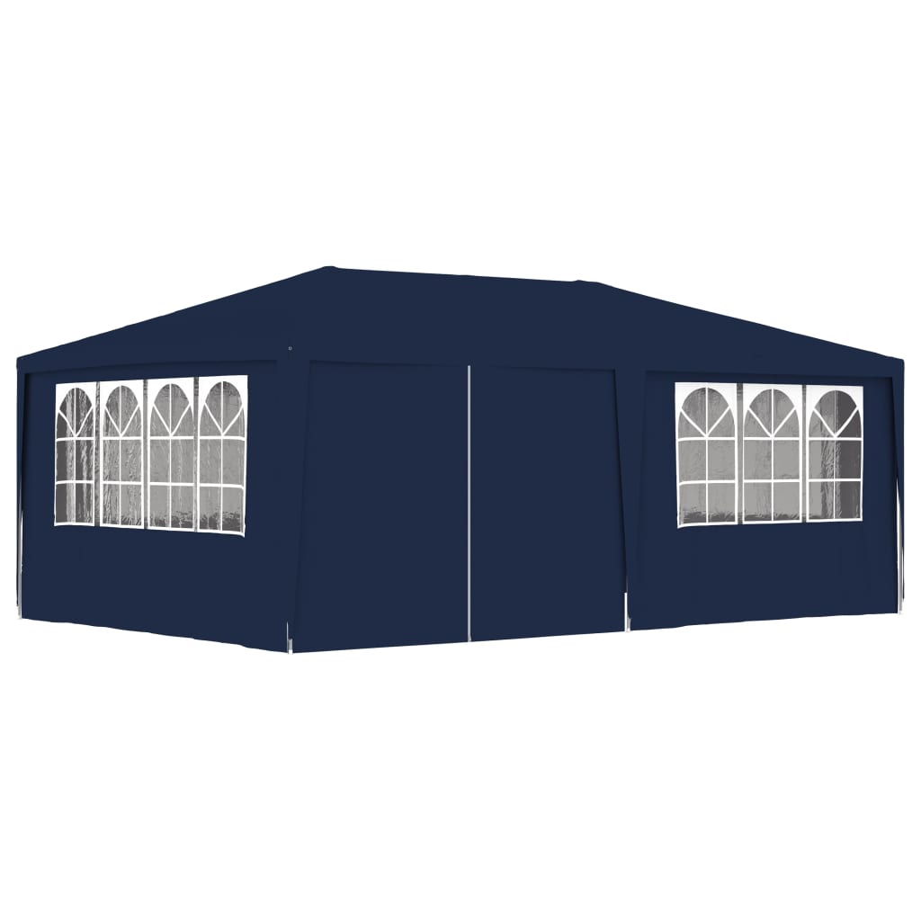 Tienda de fiesta | Carpa profesional para fiestas con paredes azul 90 g/m² 4x6 m CFW63754