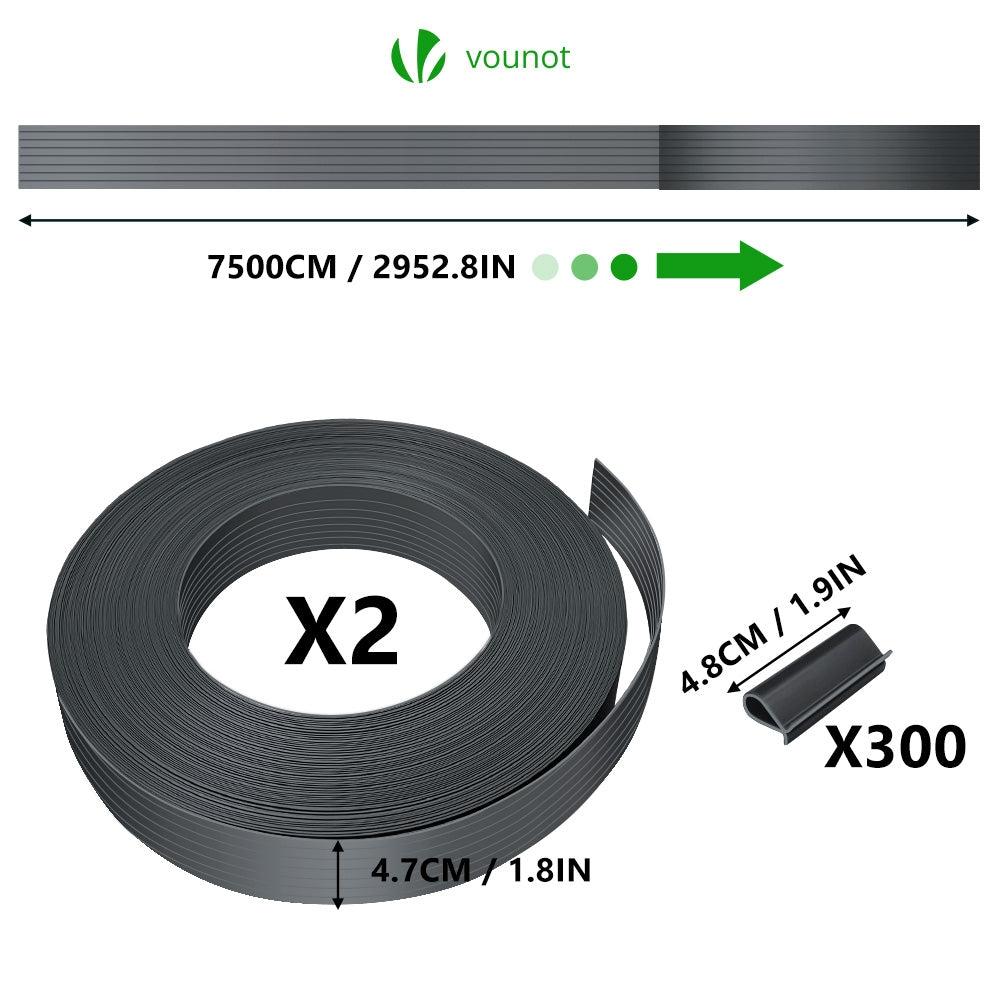 Tiras De Protección Visual De PVC 150 M X 4.7 Cm Para Valla De Jardín Con Clips Gris