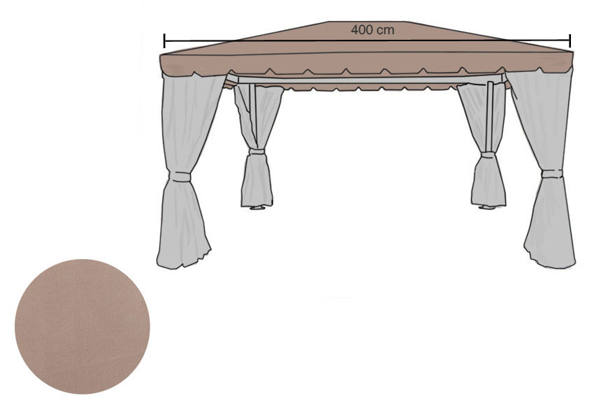 Toldo De Poliéster Marrón De 400x300 Cm