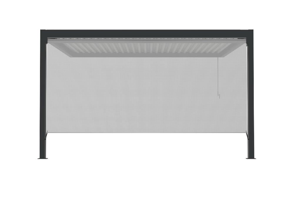 Toldo fachada pérgola Caleta de poliéster gris 393 x 393 cm