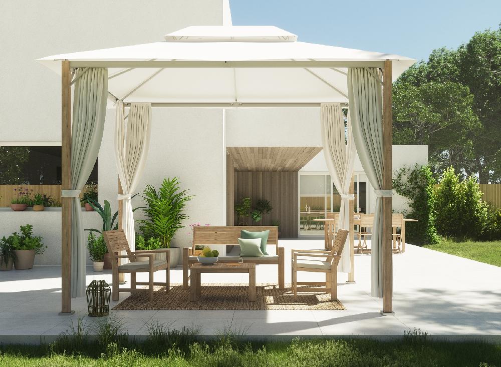 Toldo Pérgola Ágora De Poliéster Blanco De 302x404 Cm