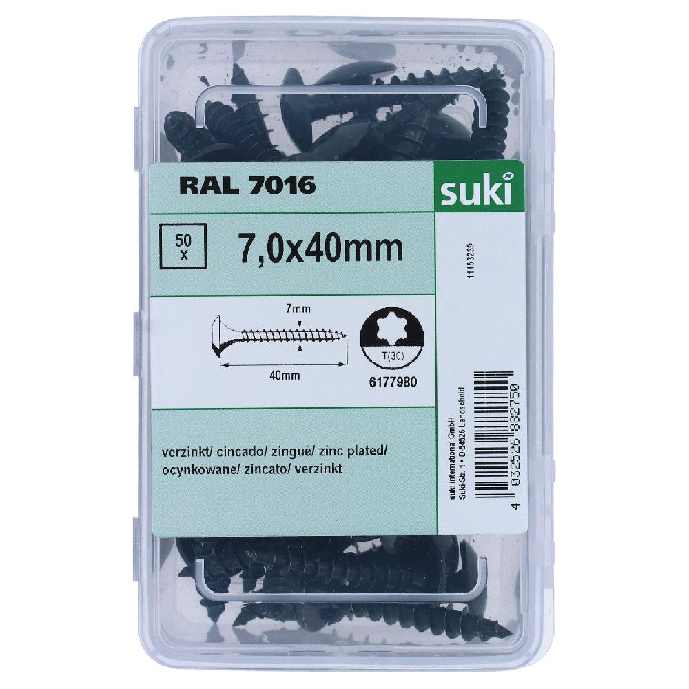 Tornillo Gris 7x40 RAL7016 T30 (N) Para "PLUG IN" Conectores